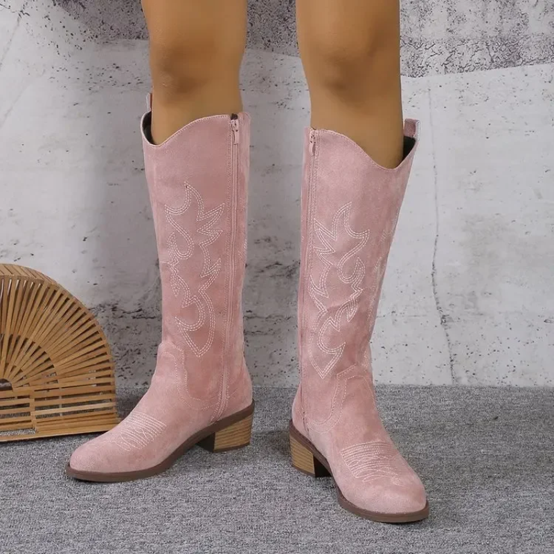 Valenzora | Suede Western Boots with Embroidered Details Cowboy Boots Women's