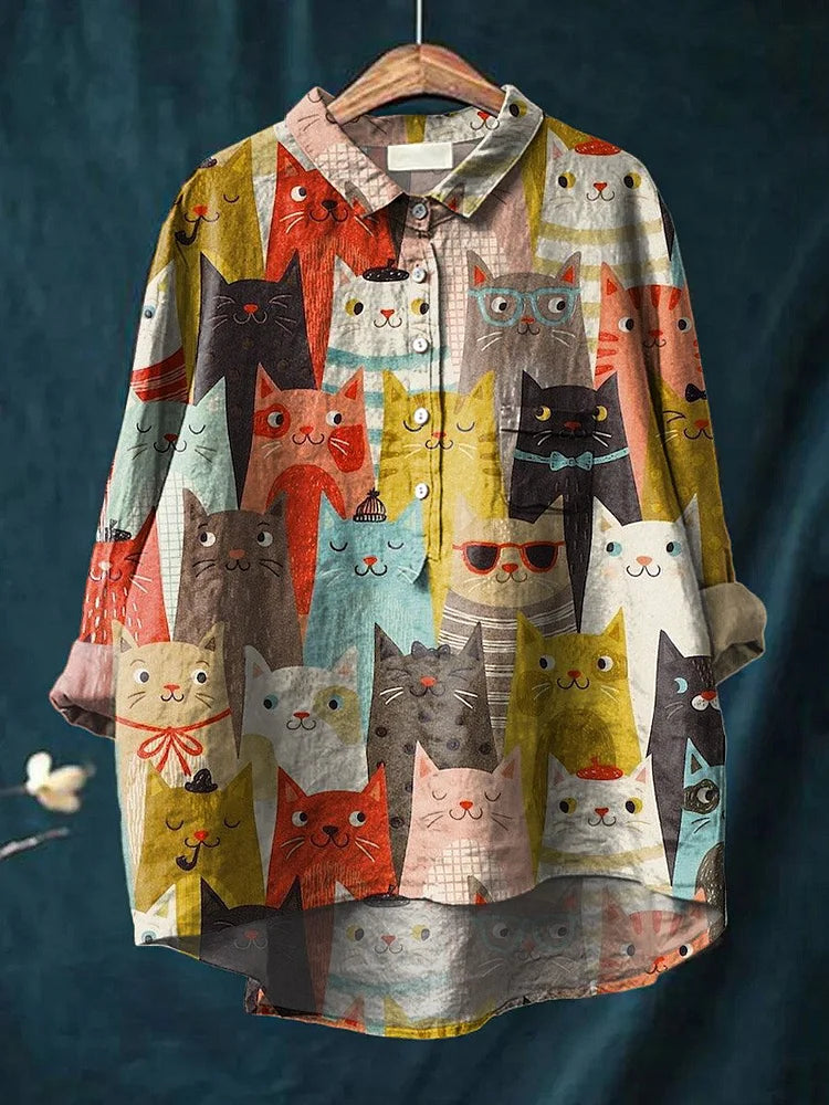 Valenzora | Cute cat art shirt for women's fashion