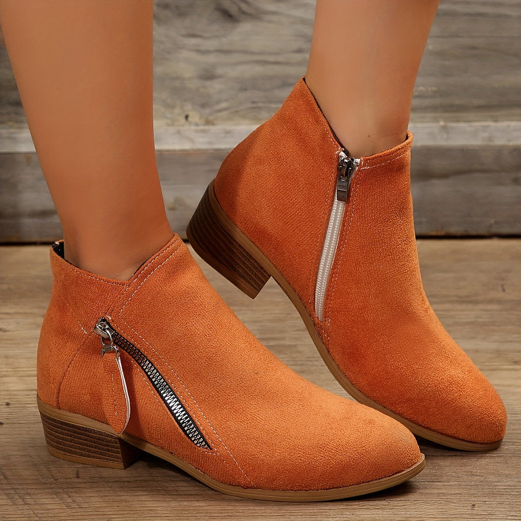 Valenzora - elegant pointed ankle boots with heel and zipper