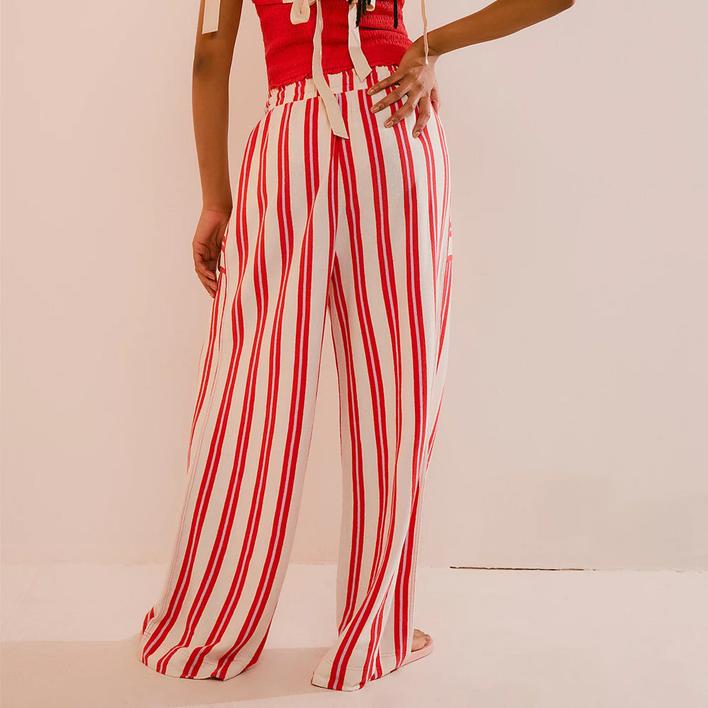 Valenzora | Casual Striped Wide Leg Trousers for Women