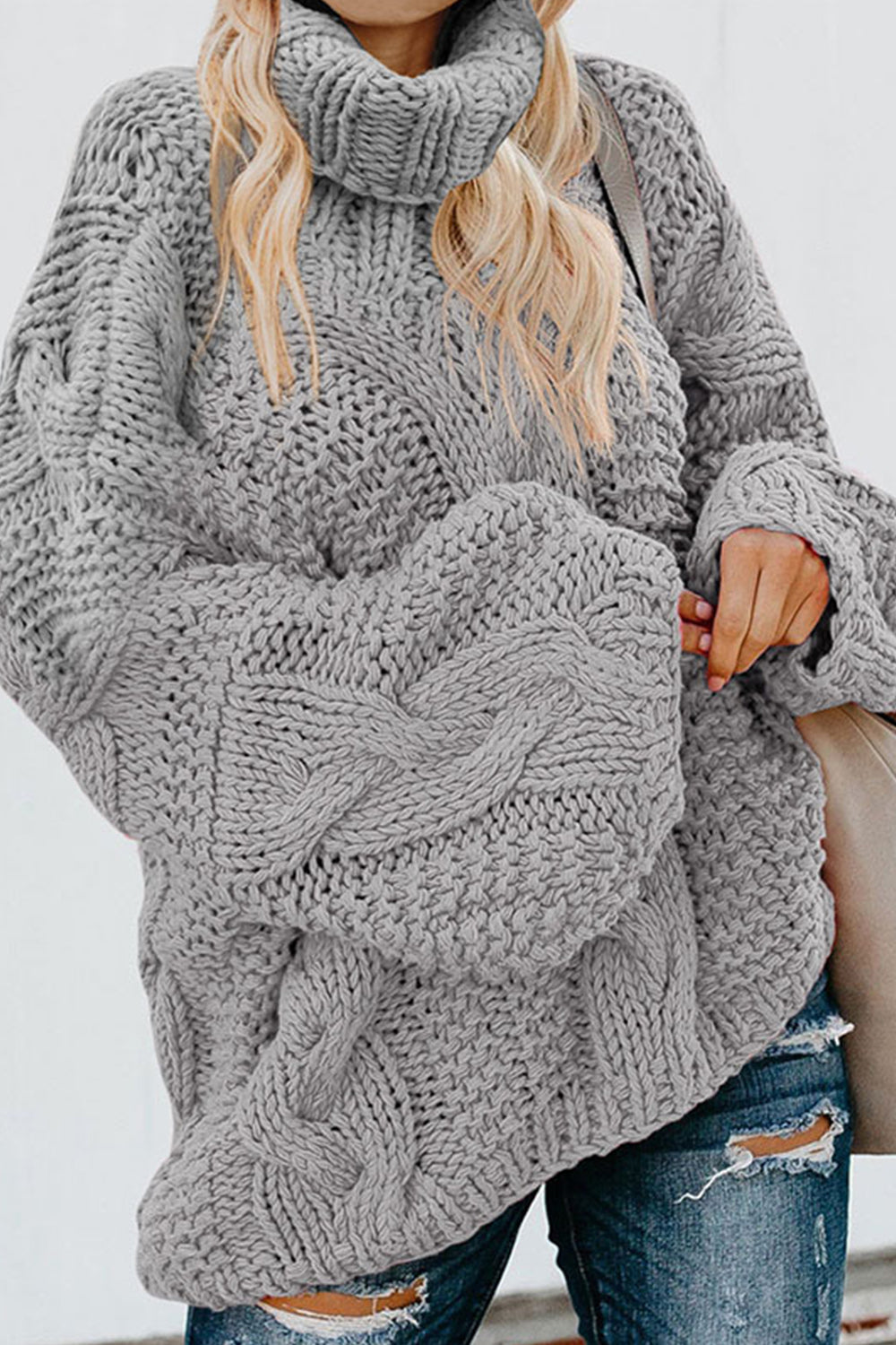 Valenzora Twisted Knit Langarm-Pullover