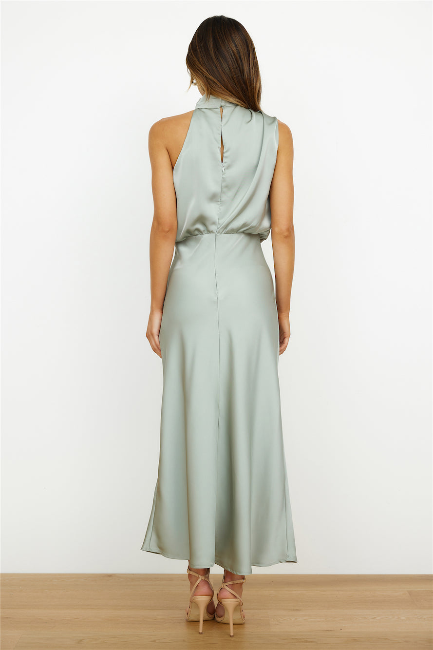 Valenzora | Elegant midi dress with asymmetrical round neckline