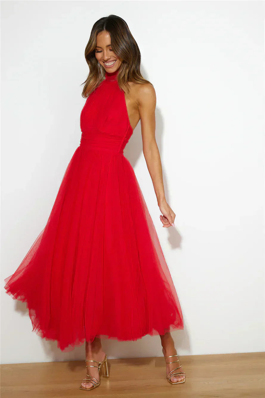 Valenzora | Midikleid aus Tüll mit Neckholder