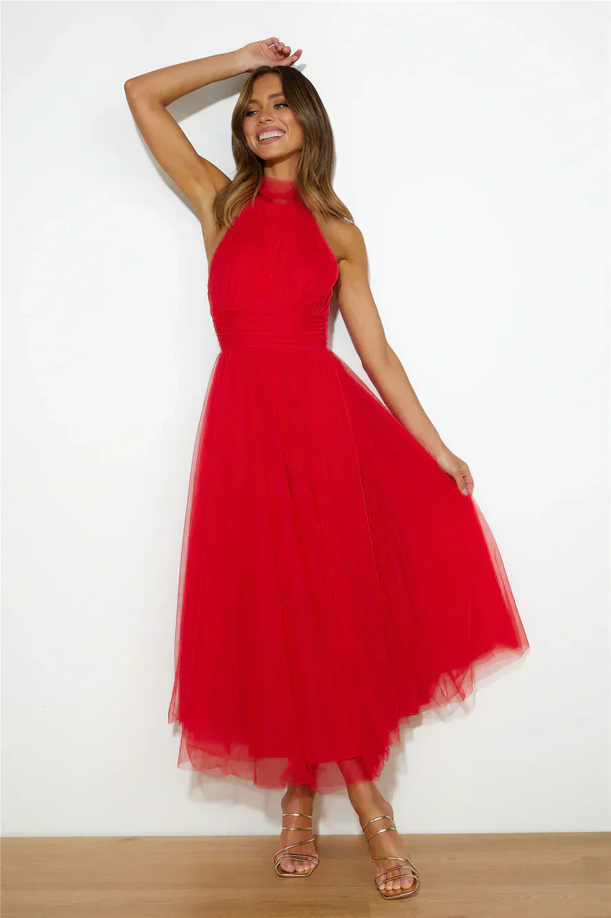 Valenzora | Midikleid aus Tüll mit Neckholder