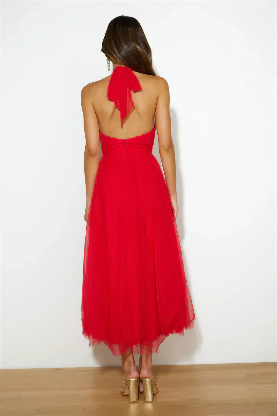 Valenzora | Midikleid aus Tüll mit Neckholder