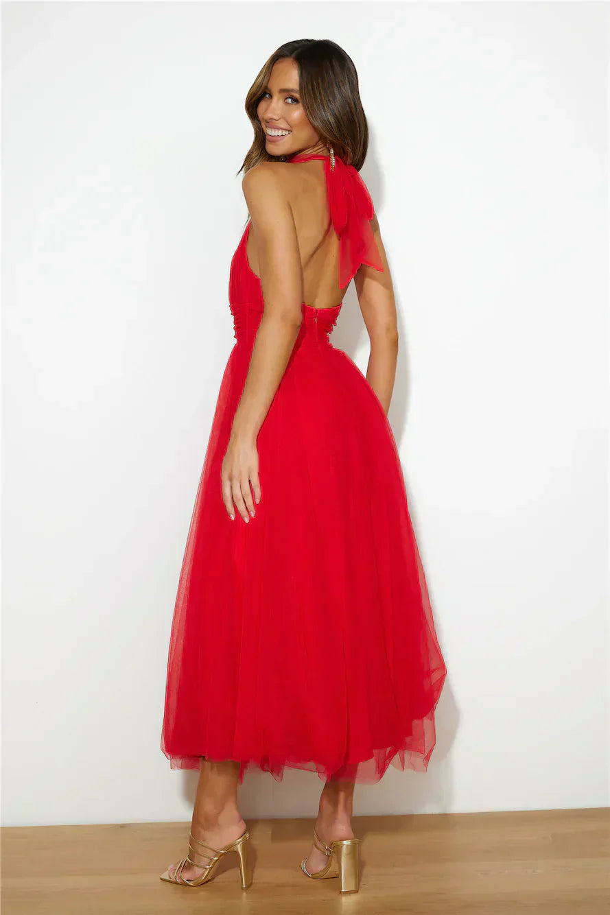 Valenzora | Midikleid aus Tüll mit Neckholder