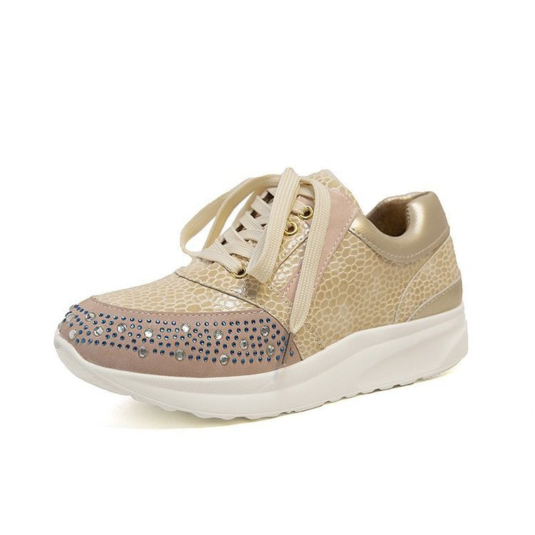 Sportliche Damen-Sneaker mit Glitzer-Elementen und ergonomischer Sohle, Größe S