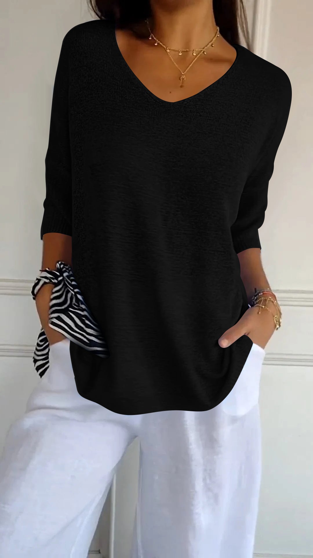 Valenzora Stricktop mit V-Ausschnitt