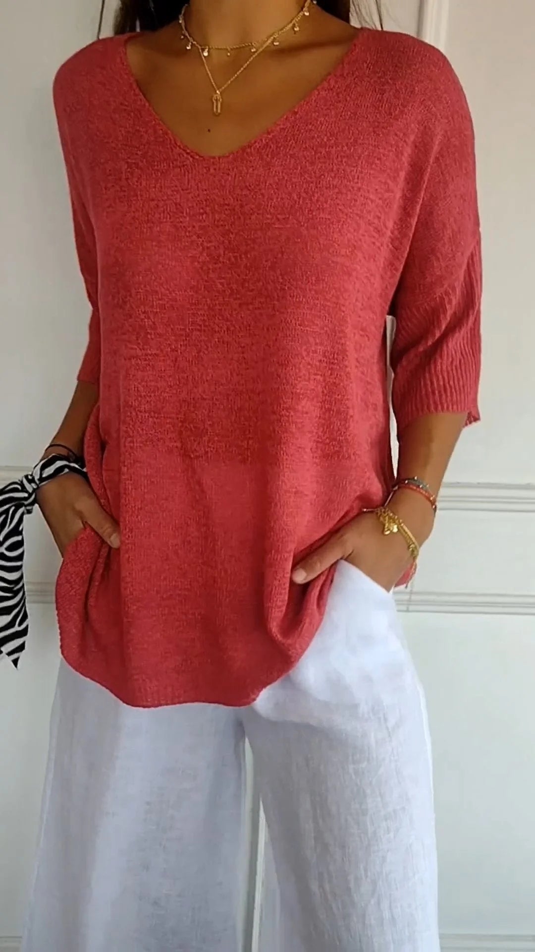 Valenzora Stricktop mit V-Ausschnitt