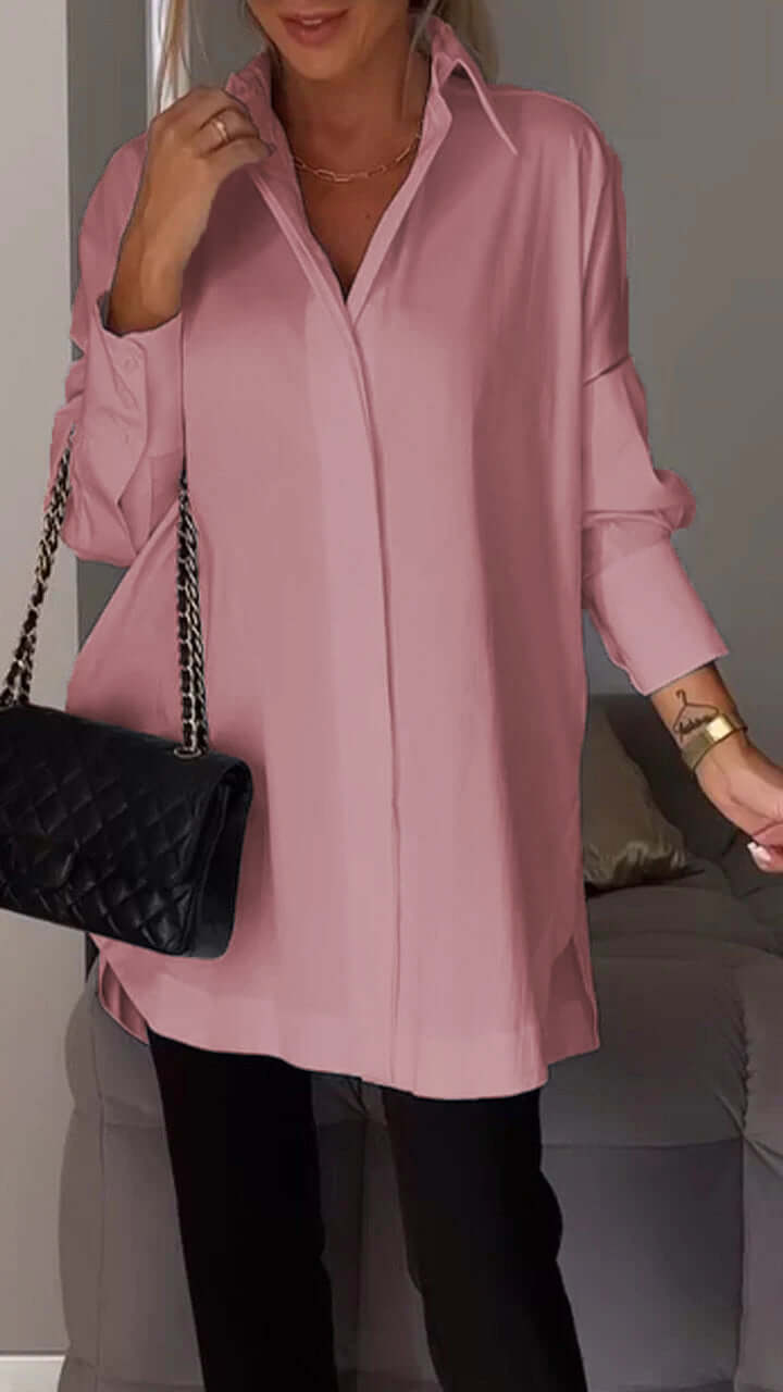 Valenzora | Lapel Slit Shirt