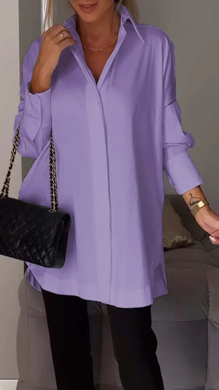 Valenzora | Lapel Slit Shirt