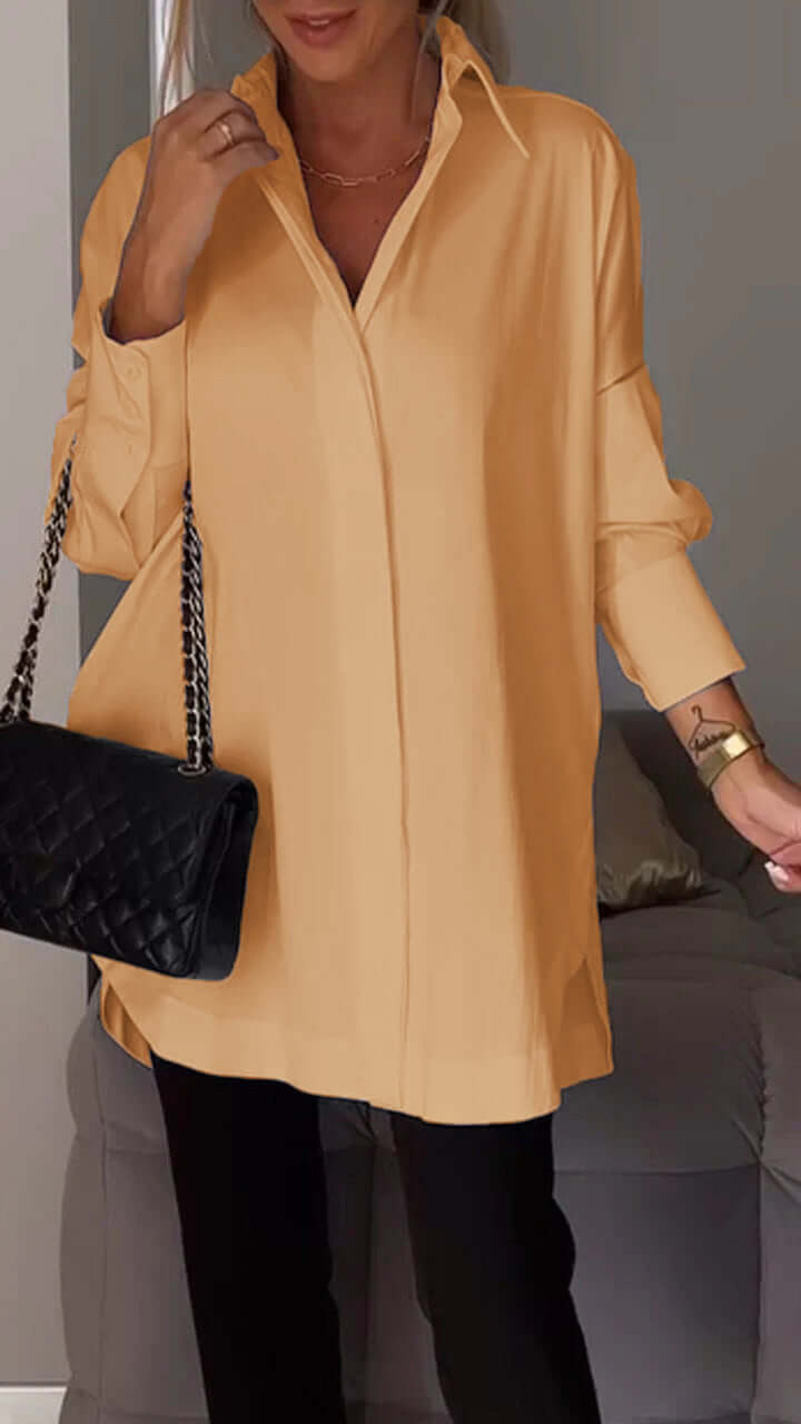 Valenzora | Lapel Slit Shirt
