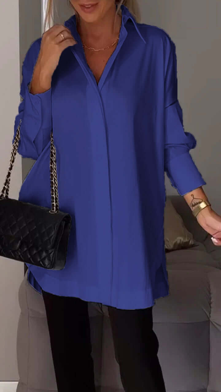 Valenzora | Lapel Slit Shirt
