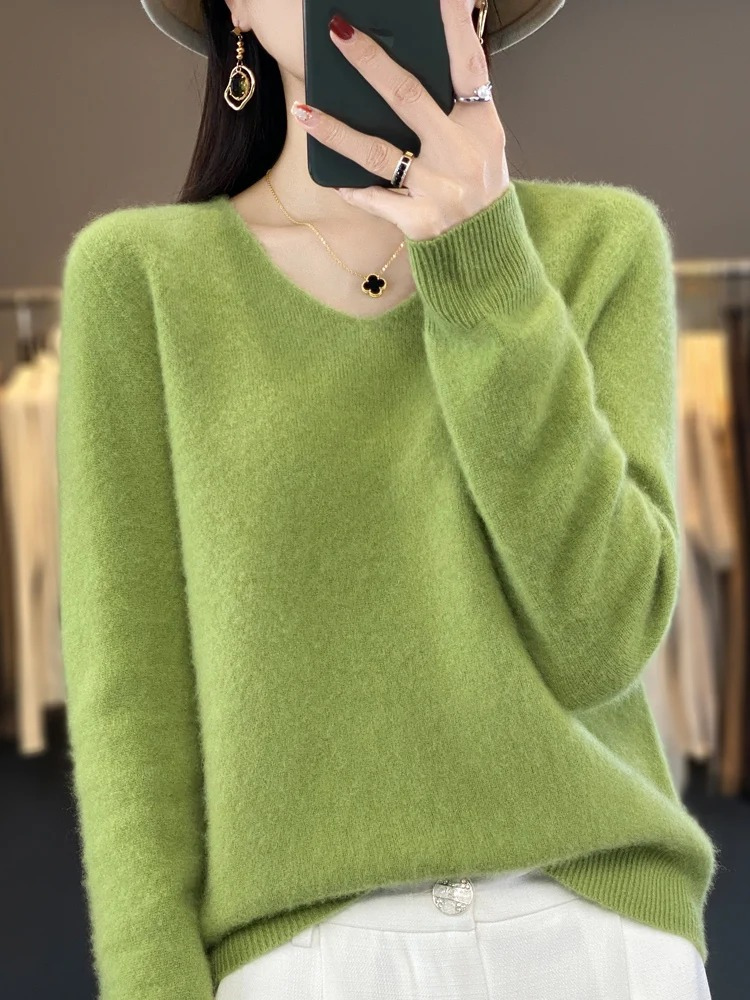 Valenzora | Damen Kaschmir Pullover, Eleganter V-Ausschnitt, Weich & Bequem