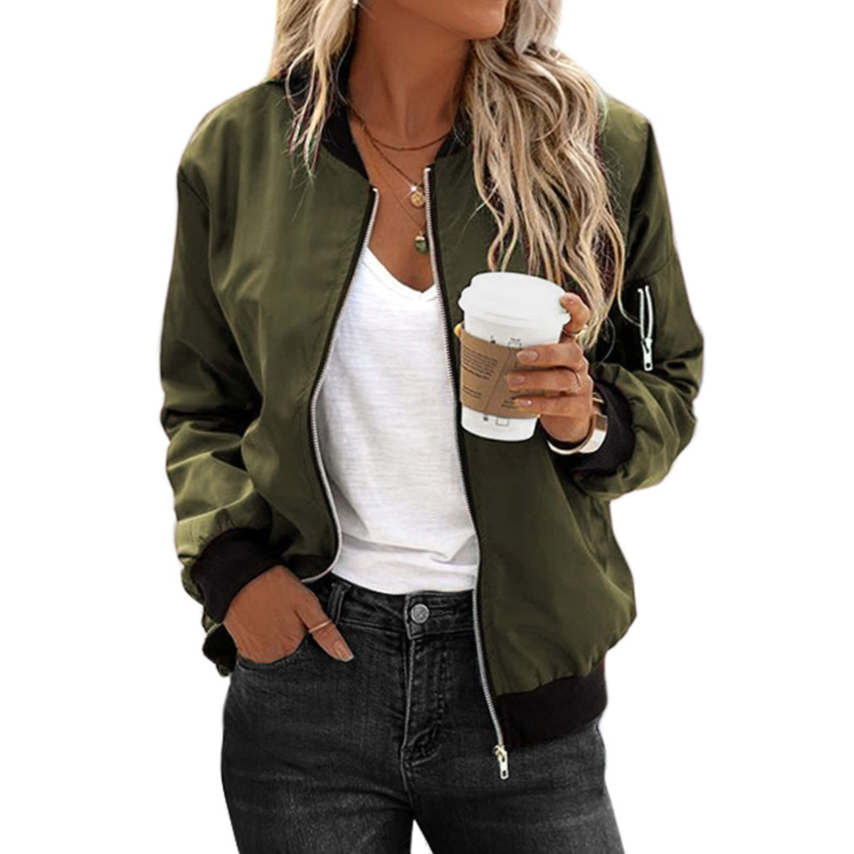 Valenzora | Casual Zip Bomber Jacket for Women