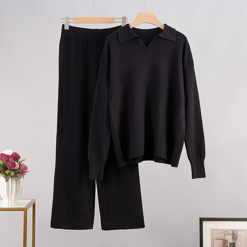 Valenzora | Set of trousers and knit sweater