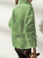 Teddy coat with drawstring