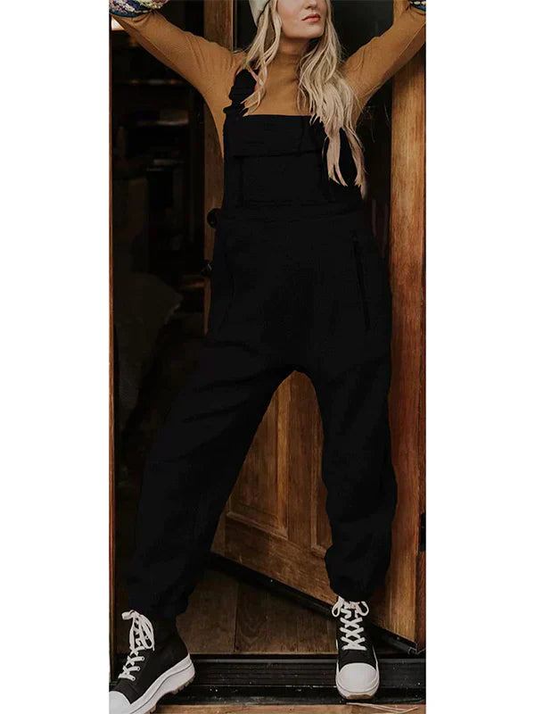 Valenzora | Women's Fleece Thermal Overall with Zippered Pockets