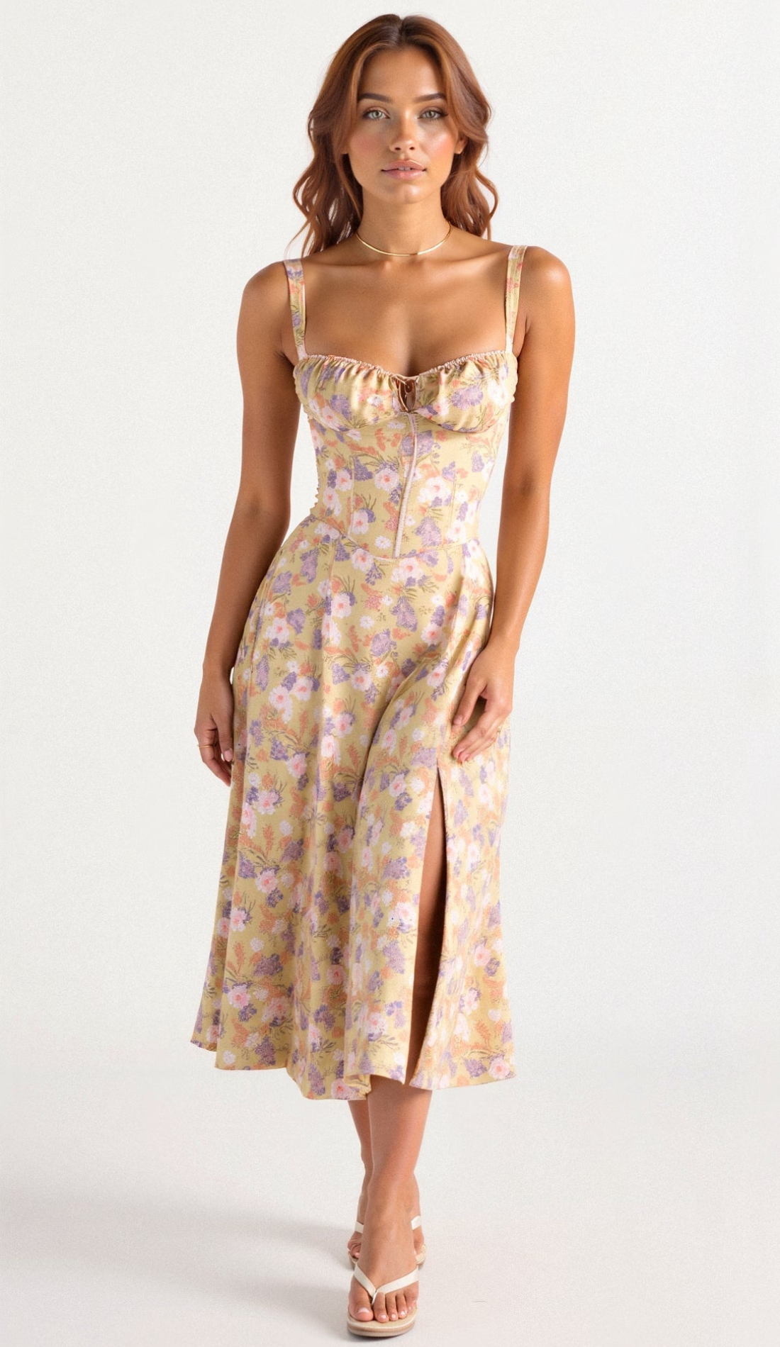 Valenzora | Geblümtes Midikleid für Damen