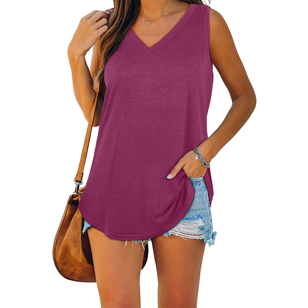 Valenzora | Jersey tank top with V-neck