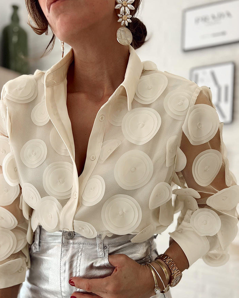 Valenzora mesh long-sleeved shirt
