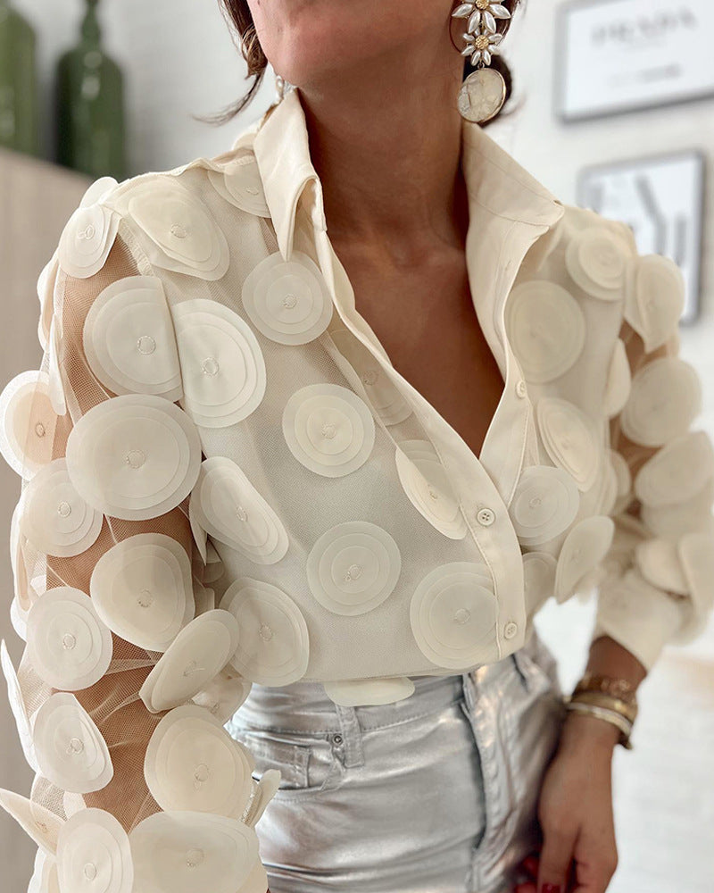 Valenzora mesh long-sleeved shirt