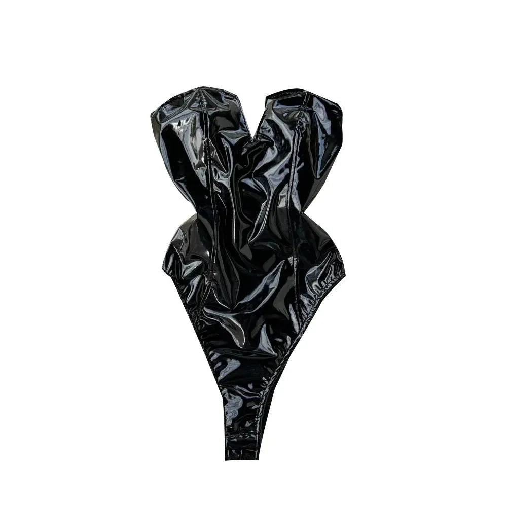 Valenzora | Body Donna made of PU leather with V-neck