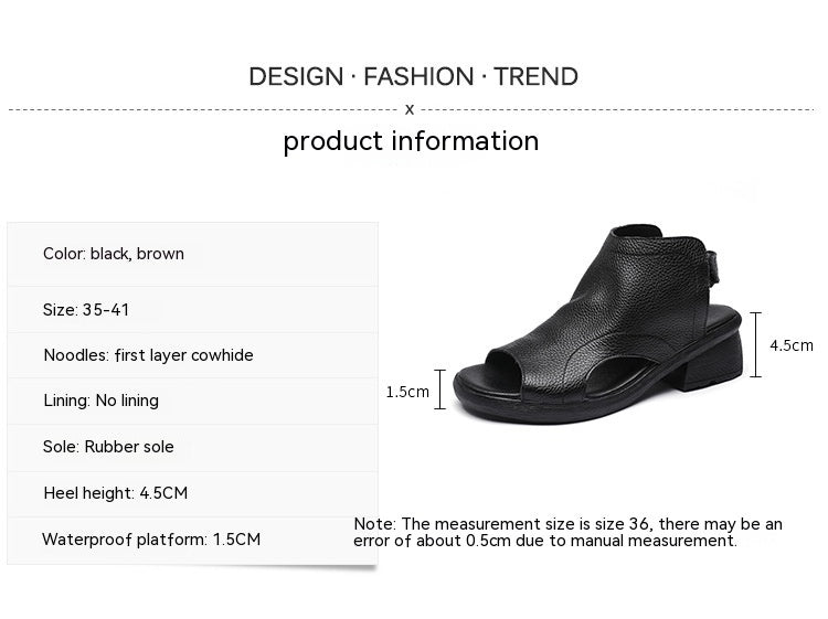 Valenzora | Genuine Leather Retro Artistic Women's Sandals Mid-High Soft Sole