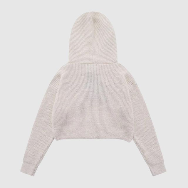 Knit hoodie with star pattern