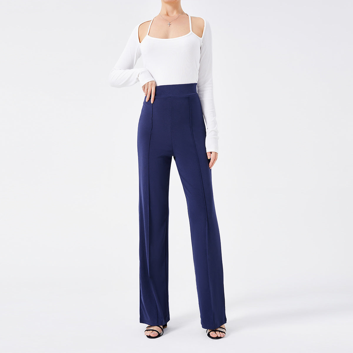 Valenzora High-waisted bell-bottom trousers