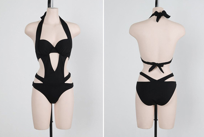 Valenzora | Halter Cut Out Bandage Trikini Swimsuit