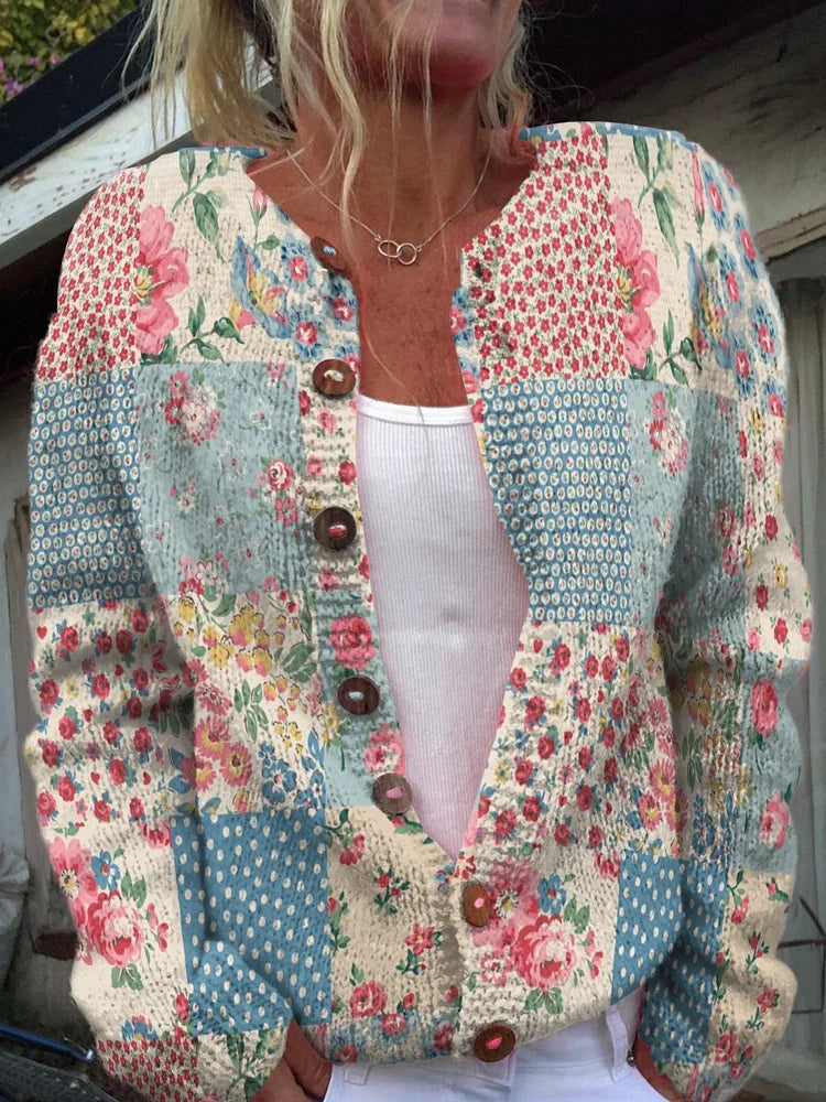 Valenzora | Cardigan mit Blumenmuster
