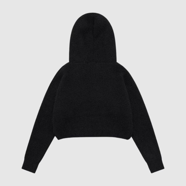 Knit hoodie with star pattern