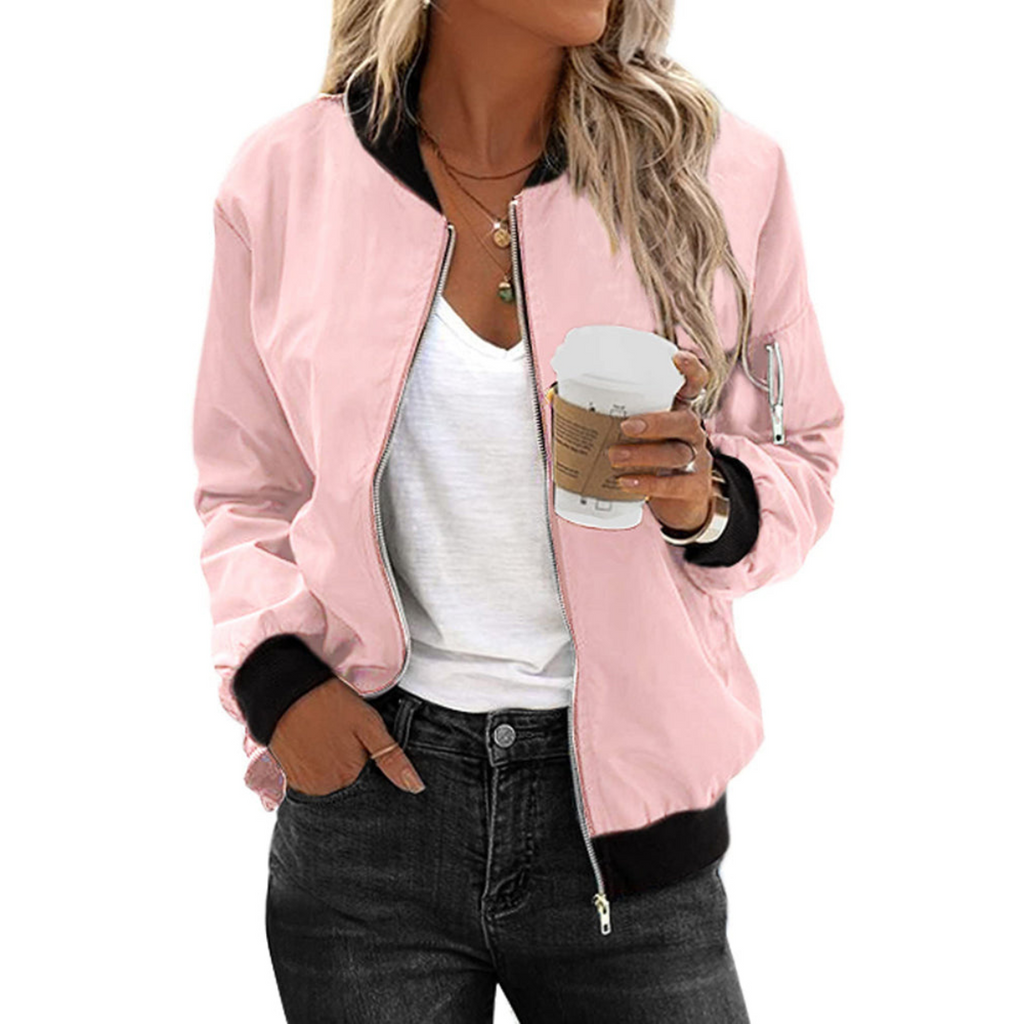Valenzora | Casual Zip Bomber Jacket for Women