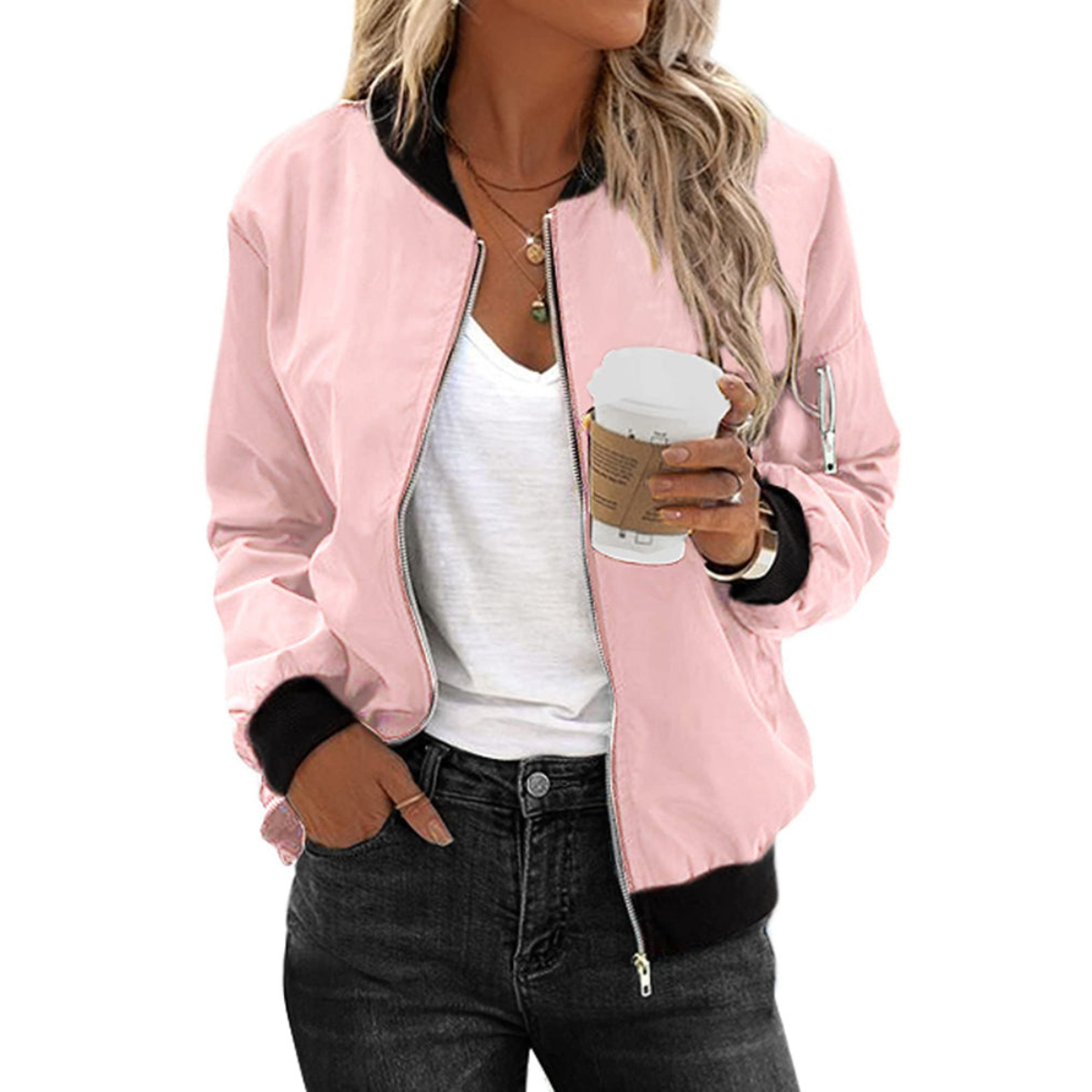 Valenzora | Casual Zip Bomber Jacket for Women
