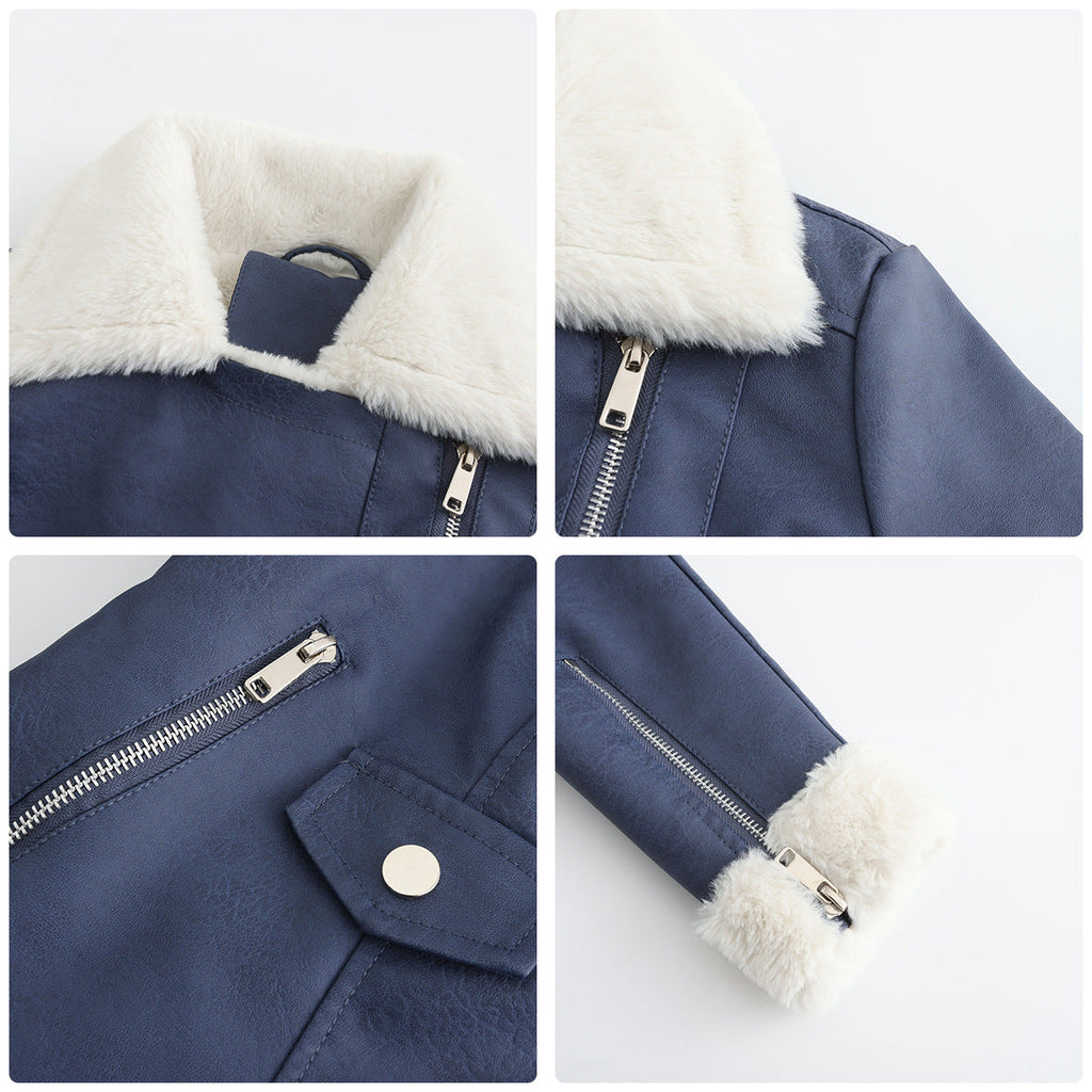 Valenzora | Winter leather jacket with fleece lining