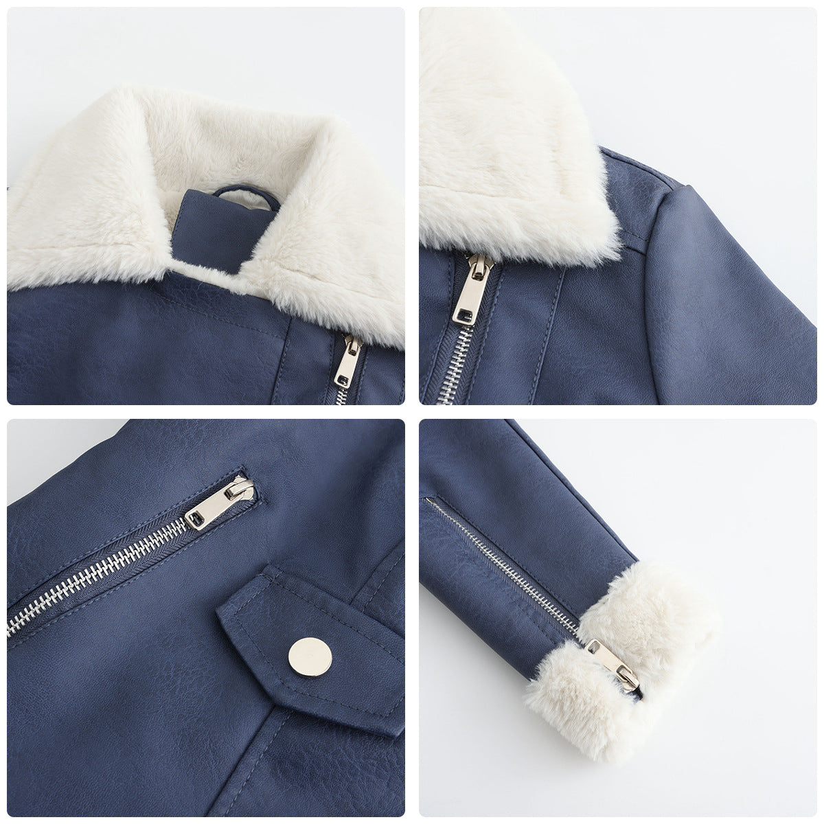 Valenzora | Winter leather jacket with fleece lining