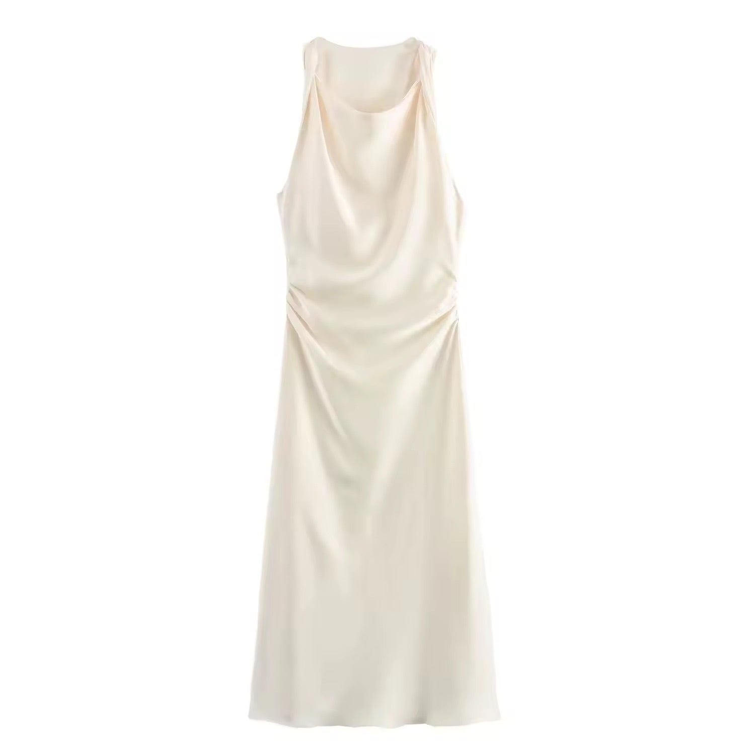 Valenzora | Satin Maxi Dress Elegant Draping