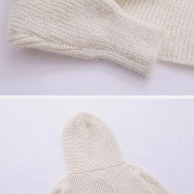 Knit hoodie with star pattern