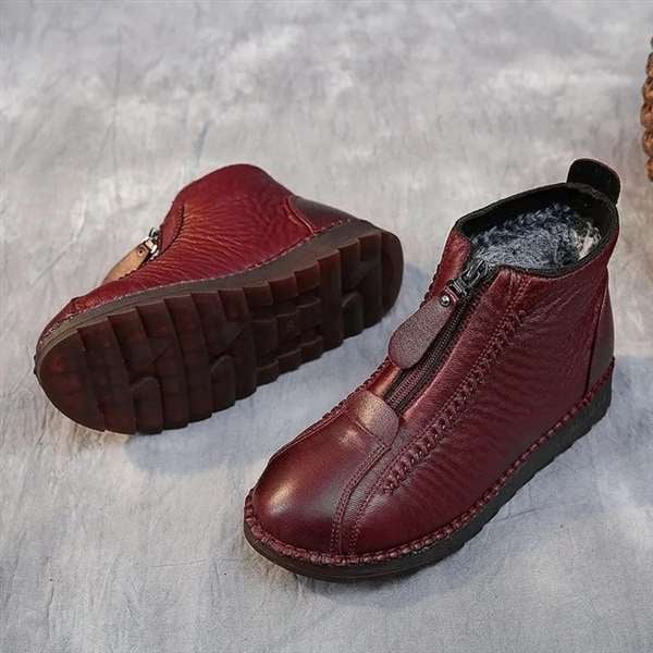 popular, non-slip leather ankle boots