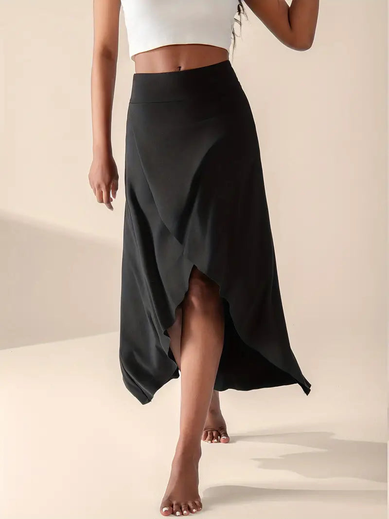 Valenzora | High-waisted slit skirt with pockets