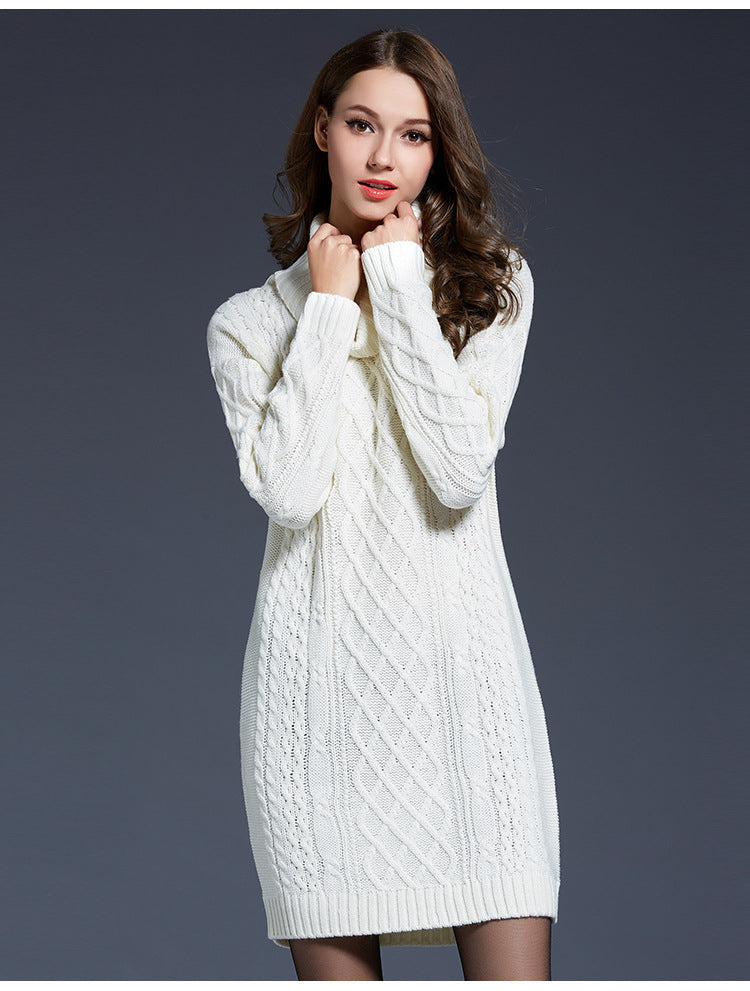 Valenzora | High-neck long knit dress