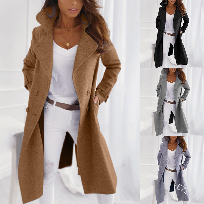 Valenzora | Elegant long leisure coat made of wool