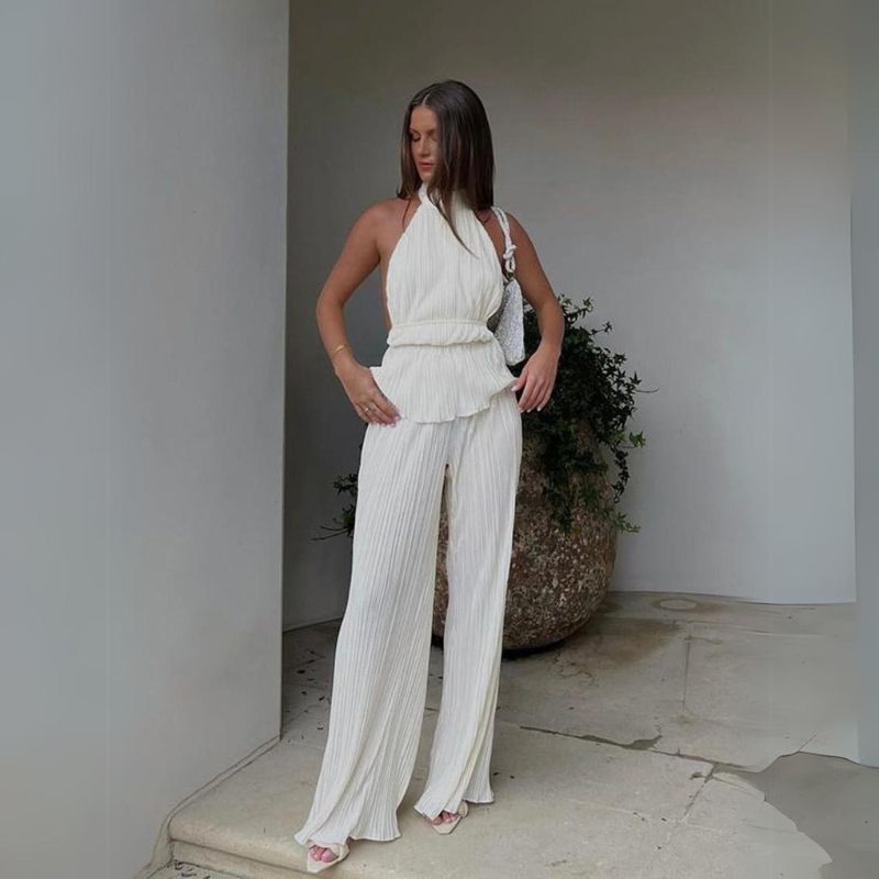 Valenzora | Overall mit strukturiertem Neckholder-Oberteil