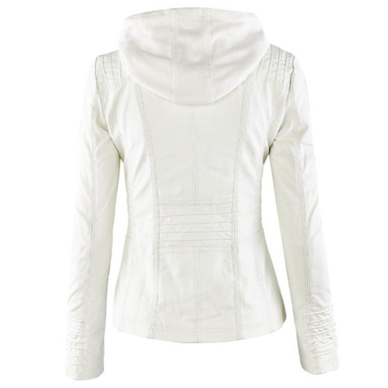 Valenzora | Damen Lederjacke mit Kapuze