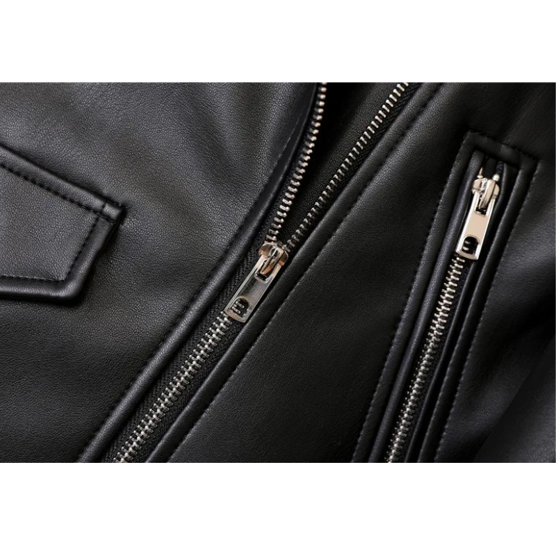 Valenzora | Damen Biker-Lederjacke mit Reißverschlüssen und Gürtel