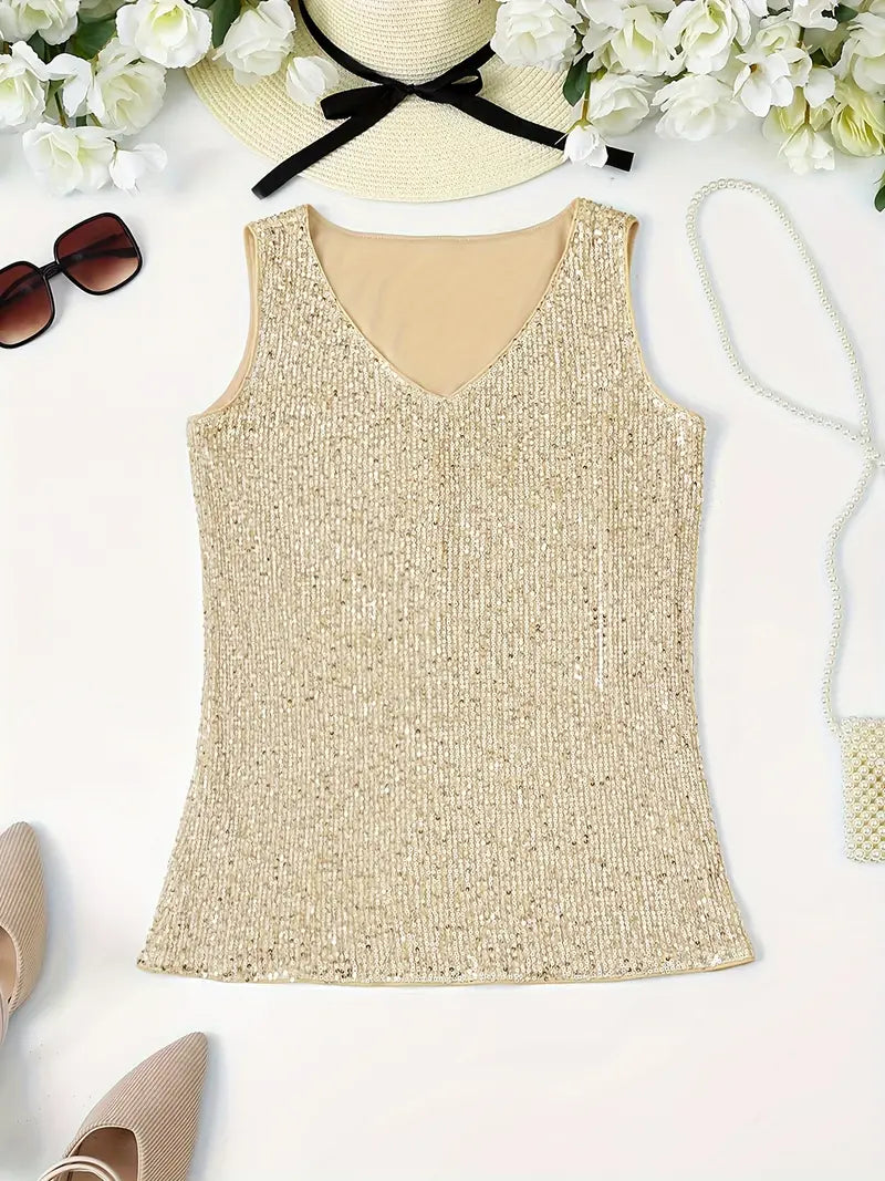 Valenzora | Elegant sleeveless top with sequins