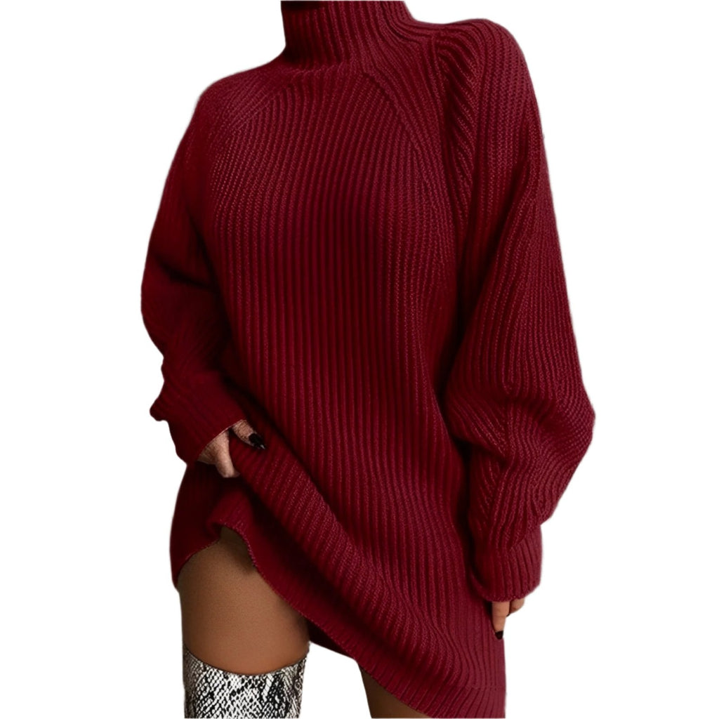 Valenzora | Warmes Strickkleid mit Rollkragen