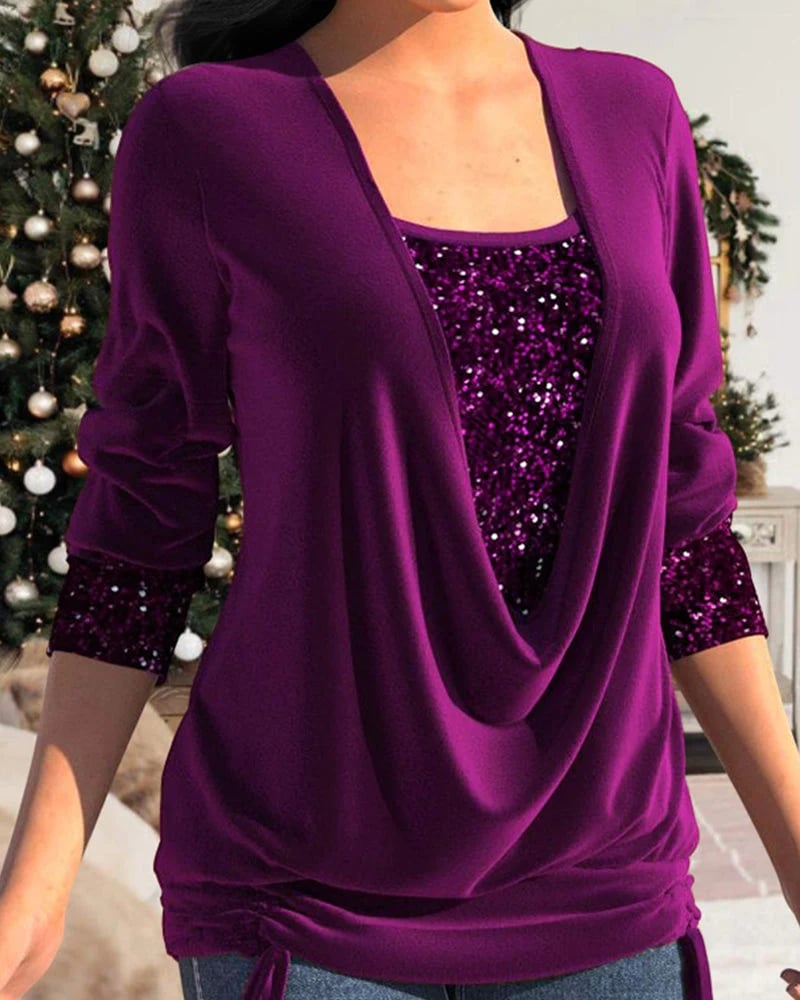 Valenzora – Langärmeliges Damen-Shirt mit Pailletten