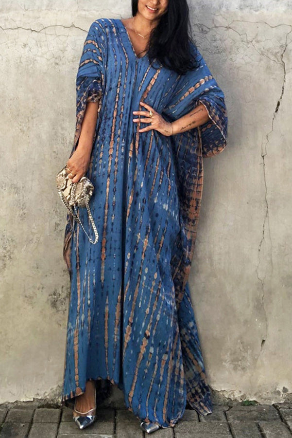 Valenzora Freely – Lockeres Wickelkleid im Batik-Boho-Stil